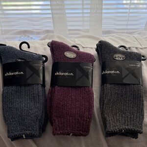 Women’s Xhilaration Chenille Crew Socks - Charcoal, Burgundy, Gray size 9-11
